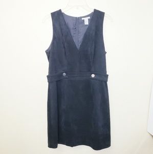H&M Black Size 10 Sleeveless Suede Dress